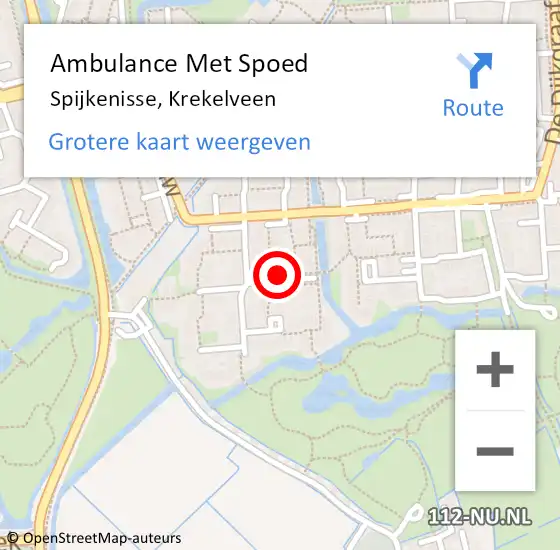 Locatie op kaart van de 112 melding: Ambulance Met Spoed Naar Spijkenisse, Krekelveen op 22 juni 2019 20:13