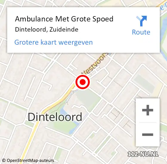 Locatie op kaart van de 112 melding: Ambulance Met Grote Spoed Naar Dinteloord, Zuideinde op 22 juni 2019 20:58