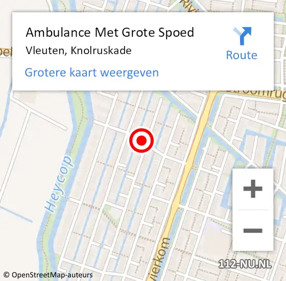 Locatie op kaart van de 112 melding: Ambulance Met Grote Spoed Naar Vleuten, Knolruskade op 22 juni 2019 22:14