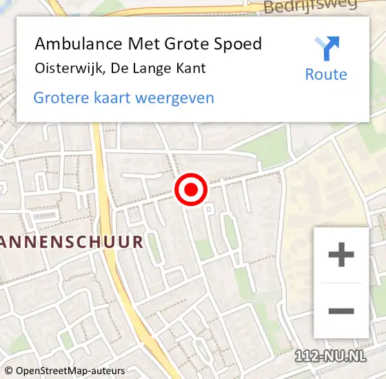 Locatie op kaart van de 112 melding: Ambulance Met Grote Spoed Naar Oisterwijk, De Lange Kant op 22 juni 2019 22:35