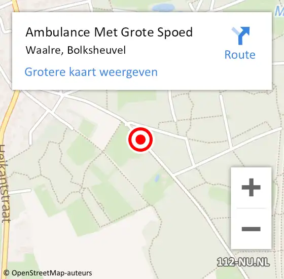 Locatie op kaart van de 112 melding: Ambulance Met Grote Spoed Naar Waalre, Bolksheuvel op 22 juni 2019 23:36