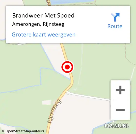 Locatie op kaart van de 112 melding: Brandweer Met Spoed Naar Amerongen, Rijnsteeg op 22 juni 2019 23:50