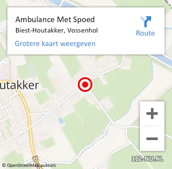 Locatie op kaart van de 112 melding: Ambulance Met Spoed Naar Biest-Houtakker, Vossenhol op 23 juni 2019 00:01