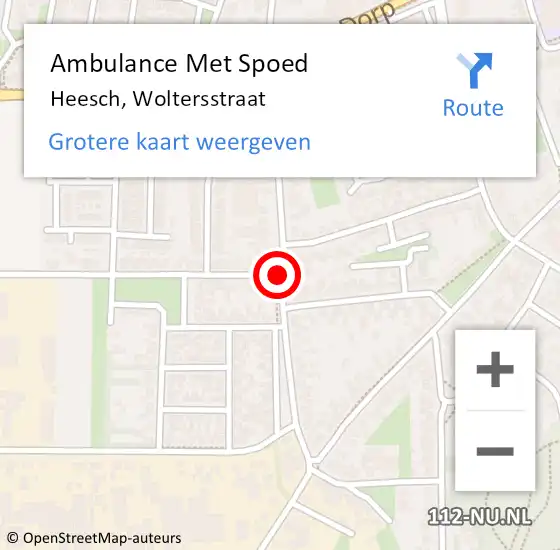 Locatie op kaart van de 112 melding: Ambulance Met Spoed Naar Heesch, Woltersstraat op 23 juni 2019 00:17