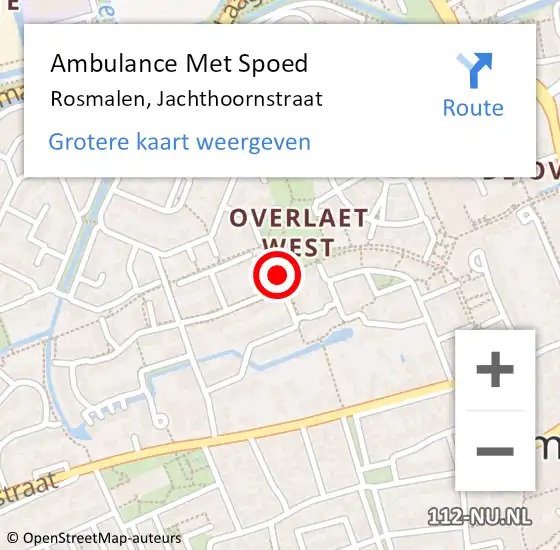 Locatie op kaart van de 112 melding: Ambulance Met Spoed Naar Rosmalen, Jachthoornstraat op 23 juni 2019 00:49