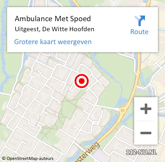 Locatie op kaart van de 112 melding: Ambulance Met Spoed Naar Uitgeest, De Witte Hoofden op 23 juni 2019 05:00