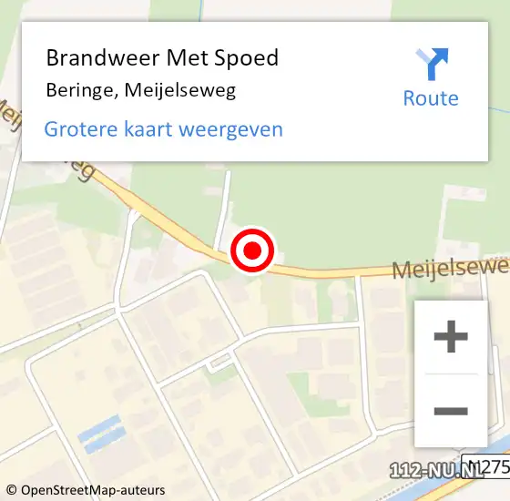Locatie op kaart van de 112 melding: Brandweer Met Spoed Naar Beringe, Meijelseweg op 23 juni 2019 07:17
