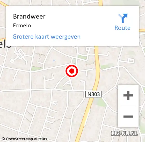 Locatie op kaart van de 112 melding: Brandweer Ermelo op 23 juni 2019 08:45
