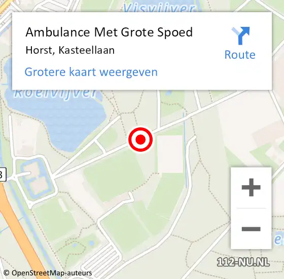 Locatie op kaart van de 112 melding: Ambulance Met Grote Spoed Naar Horst, Kasteellaan op 23 juni 2019 09:35