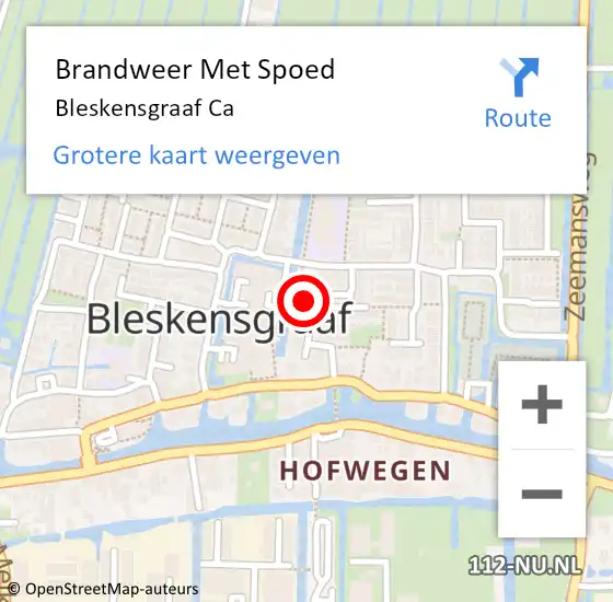 Locatie op kaart van de 112 melding: Brandweer Met Spoed Naar Bleskensgraaf Ca op 23 juni 2019 09:59