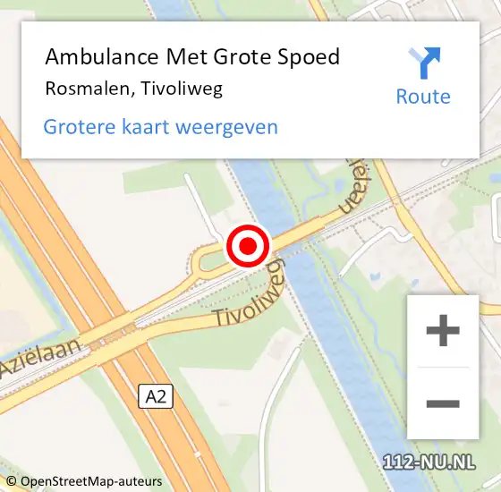 Locatie op kaart van de 112 melding: Ambulance Met Grote Spoed Naar Rosmalen, Tivoliweg op 23 juni 2019 12:49