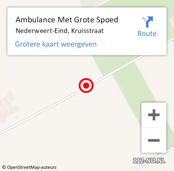 Locatie op kaart van de 112 melding: Ambulance Met Grote Spoed Naar Nederweert-Eind, Kruisstraat op 23 juni 2019 13:33