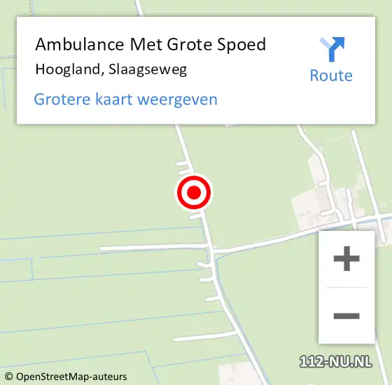 Locatie op kaart van de 112 melding: Ambulance Met Grote Spoed Naar Hoogland, Slaagseweg op 23 juni 2019 14:13