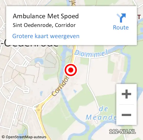 Locatie op kaart van de 112 melding: Ambulance Met Spoed Naar Sint-Oedenrode, Corridor op 23 juni 2019 14:13