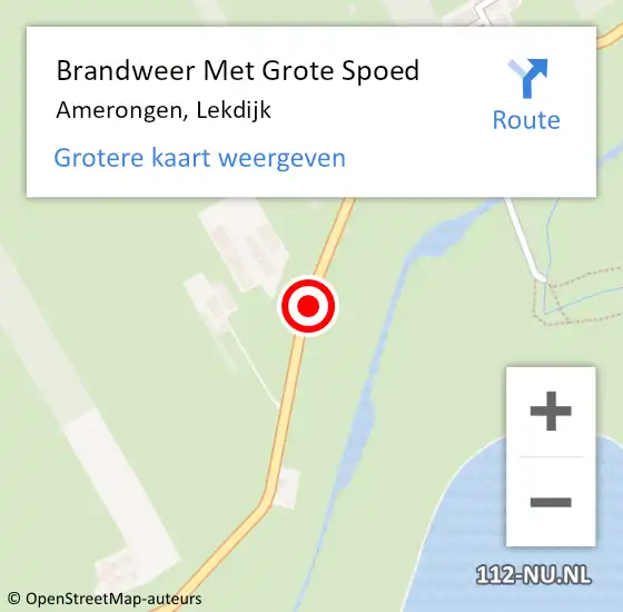 Locatie op kaart van de 112 melding: Brandweer Met Grote Spoed Naar Amerongen, Lekdijk op 23 juni 2019 14:16