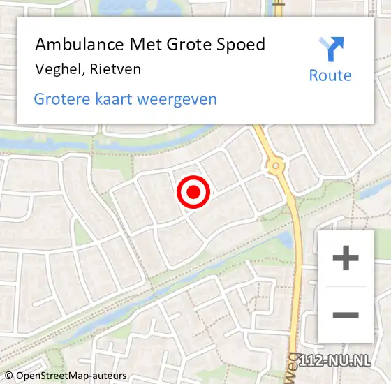 Locatie op kaart van de 112 melding: Ambulance Met Grote Spoed Naar Veghel, Rietven op 23 juni 2019 14:18