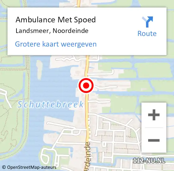 Locatie op kaart van de 112 melding: Ambulance Met Spoed Naar Landsmeer, Noordeinde op 23 juni 2019 15:04