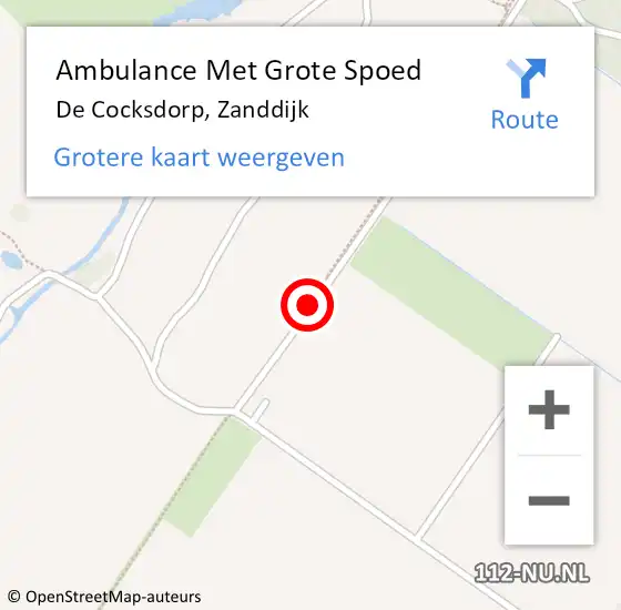 Locatie op kaart van de 112 melding: Ambulance Met Grote Spoed Naar De Cocksdorp, Zanddijk op 23 juni 2019 16:16