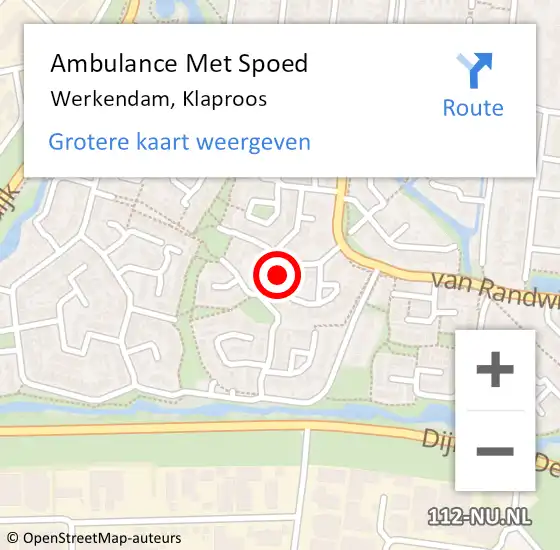 Locatie op kaart van de 112 melding: Ambulance Met Spoed Naar Werkendam, Klaproos op 23 juni 2019 16:24