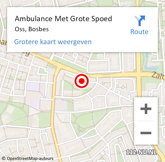 Locatie op kaart van de 112 melding: Ambulance Met Grote Spoed Naar Oss, Bosbes op 23 juni 2019 16:32