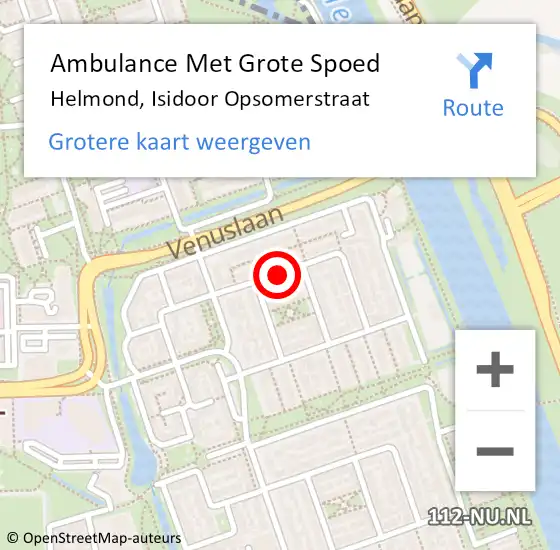 Locatie op kaart van de 112 melding: Ambulance Met Grote Spoed Naar Helmond, Isidoor Opsomerstraat op 23 juni 2019 16:40