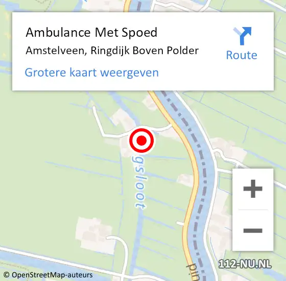 Locatie op kaart van de 112 melding: Ambulance Met Spoed Naar Amstelveen, Ringdijk Boven Polder op 23 juni 2019 17:18