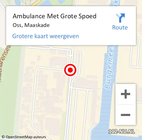 Locatie op kaart van de 112 melding: Ambulance Met Grote Spoed Naar Oss, Maaskade op 23 juni 2019 18:08