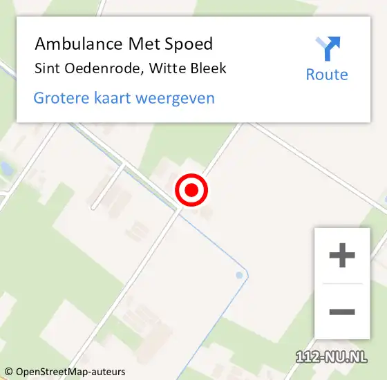 Locatie op kaart van de 112 melding: Ambulance Met Spoed Naar Sint Oedenrode, Witte Bleek op 23 juni 2019 18:11