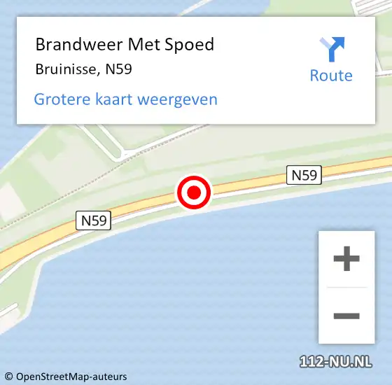 Locatie op kaart van de 112 melding: Brandweer Met Spoed Naar Bruinisse, N59 op 23 juni 2019 18:16