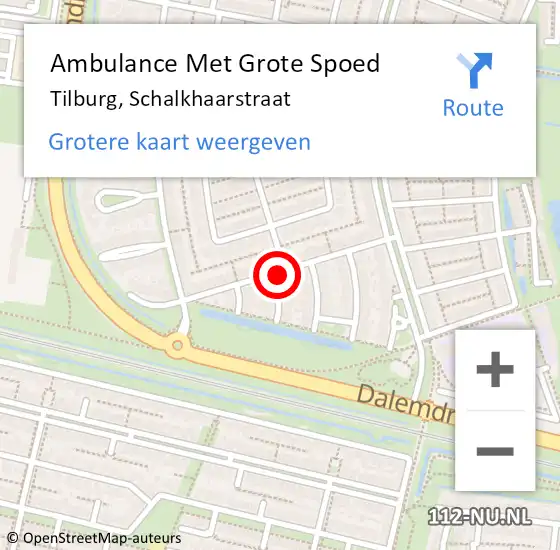 Locatie op kaart van de 112 melding: Ambulance Met Grote Spoed Naar Tilburg, Schalkhaarstraat op 23 juni 2019 18:27
