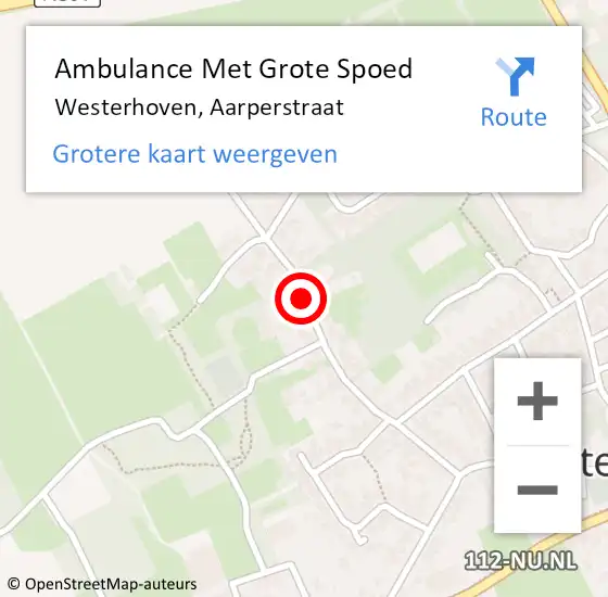 Locatie op kaart van de 112 melding: Ambulance Met Grote Spoed Naar Westerhoven, Aarperstraat op 23 juni 2019 18:57