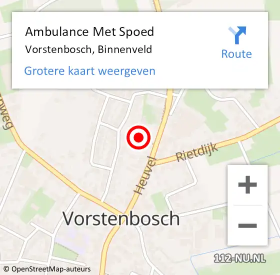 Locatie op kaart van de 112 melding: Ambulance Met Spoed Naar Vorstenbosch, Binnenveld op 23 juni 2019 20:37