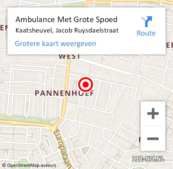 Locatie op kaart van de 112 melding: Ambulance Met Grote Spoed Naar Kaatsheuvel, Jacob Ruysdaelstraat op 23 juni 2019 20:43