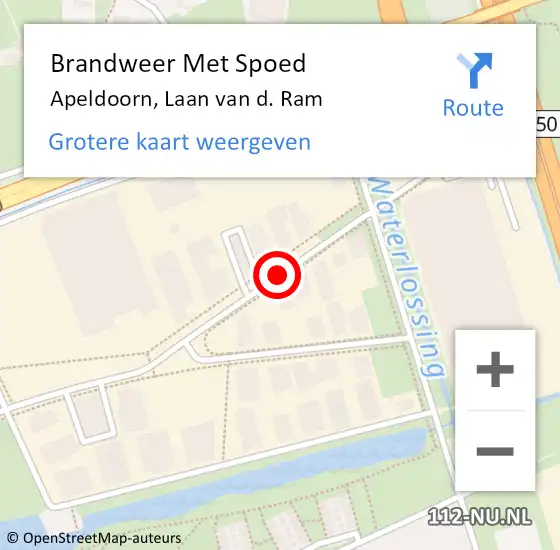 Locatie op kaart van de 112 melding: Brandweer Met Spoed Naar Apeldoorn, Laan Van D. Ram op 23 juni 2019 20:58