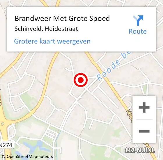 Locatie op kaart van de 112 melding: Brandweer Met Grote Spoed Naar Schinveld, Heidestraat op 23 juni 2019 21:31