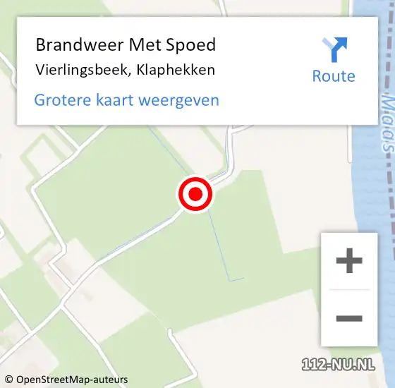 Locatie op kaart van de 112 melding: Brandweer Met Spoed Naar Vierlingsbeek, Klaphekken op 23 juni 2019 21:38