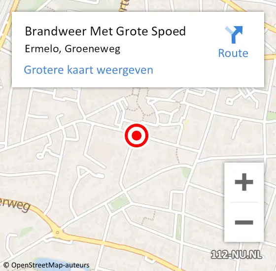 Locatie op kaart van de 112 melding: Brandweer Met Grote Spoed Naar Ermelo, Groeneweg op 23 juni 2019 22:03