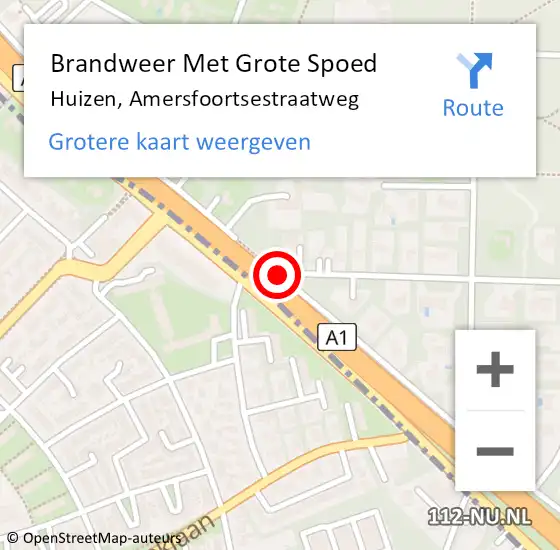 Locatie op kaart van de 112 melding: Brandweer Met Grote Spoed Naar Huizen, Amersfoortsestraatweg op 23 juni 2019 22:51