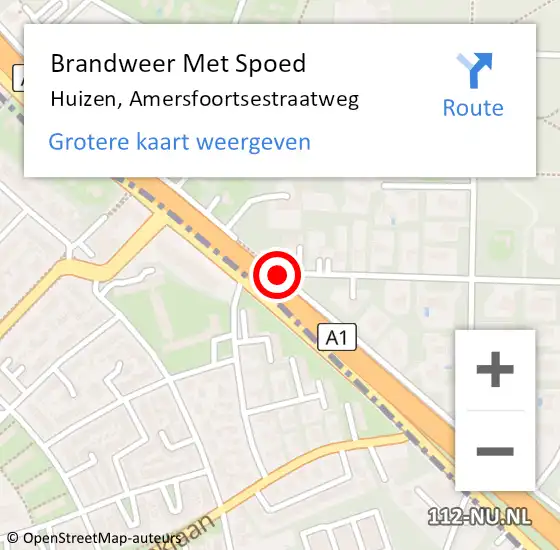 Locatie op kaart van de 112 melding: Brandweer Met Spoed Naar Huizen, Amersfoortsestraatweg op 24 juni 2019 00:23