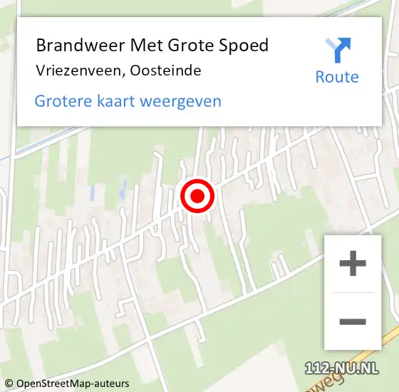 Locatie op kaart van de 112 melding: Brandweer Met Grote Spoed Naar Vriezenveen, Oosteinde op 24 juni 2019 02:45