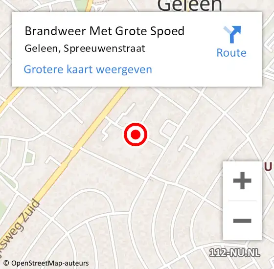 Locatie op kaart van de 112 melding: Brandweer Met Grote Spoed Naar Geleen, Spreeuwenstraat op 24 juni 2019 04:59