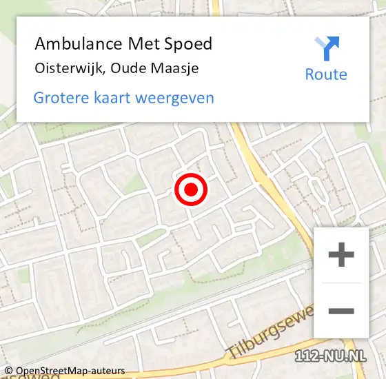 Locatie op kaart van de 112 melding: Ambulance Met Spoed Naar Oisterwijk, Oude Maasje op 5 april 2014 11:17