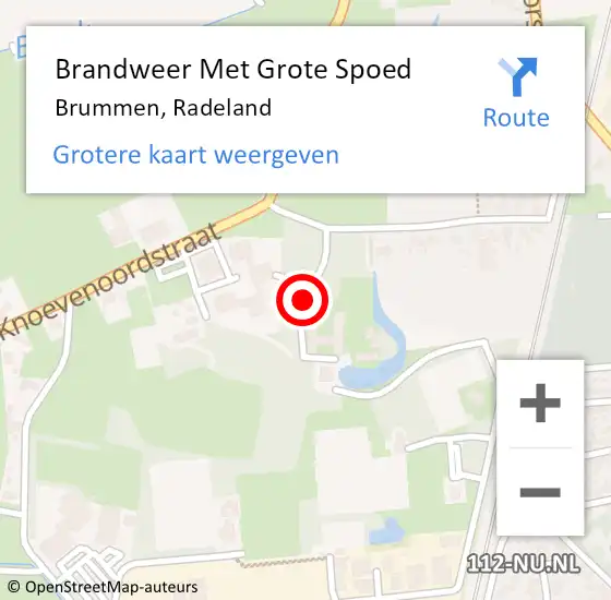 Locatie op kaart van de 112 melding: Brandweer Met Grote Spoed Naar Brummen, Radeland op 24 juni 2019 08:02