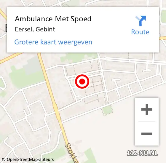 Locatie op kaart van de 112 melding: Ambulance Met Spoed Naar Eersel, Gebint op 24 juni 2019 08:20