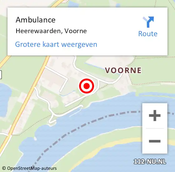 Locatie op kaart van de 112 melding: Ambulance Heerewaarden, Voorne op 5 april 2014 11:27