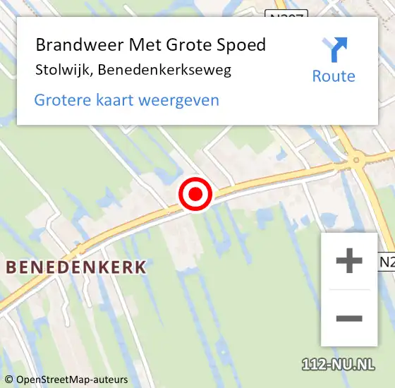 Locatie op kaart van de 112 melding: Brandweer Met Grote Spoed Naar Stolwijk, Benedenkerkseweg op 5 april 2014 11:28