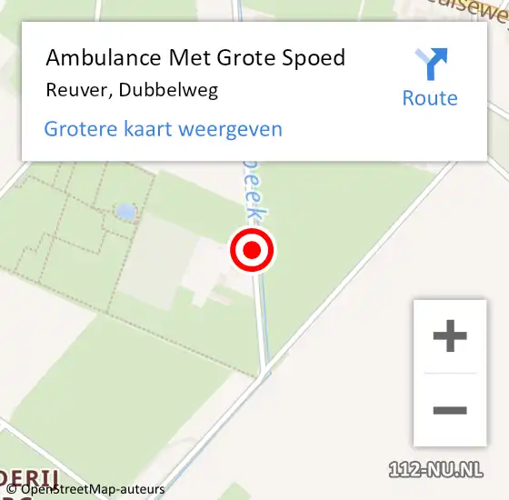 Locatie op kaart van de 112 melding: Ambulance Met Grote Spoed Naar Reuver, Dubbelweg op 24 juni 2019 10:57