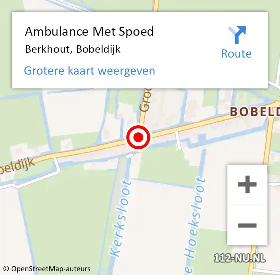 Locatie op kaart van de 112 melding: Ambulance Met Spoed Naar Berkhout, Bobeldijk op 24 juni 2019 12:36