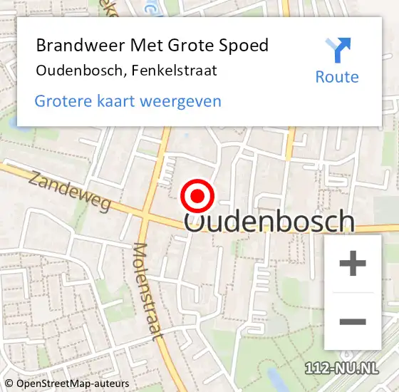 Locatie op kaart van de 112 melding: Brandweer Met Grote Spoed Naar Oudenbosch, Fenkelstraat op 7 september 2013 17:53