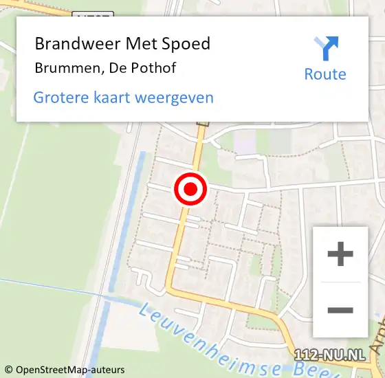 Locatie op kaart van de 112 melding: Brandweer Met Spoed Naar Brummen, De Pothof op 24 juni 2019 13:30